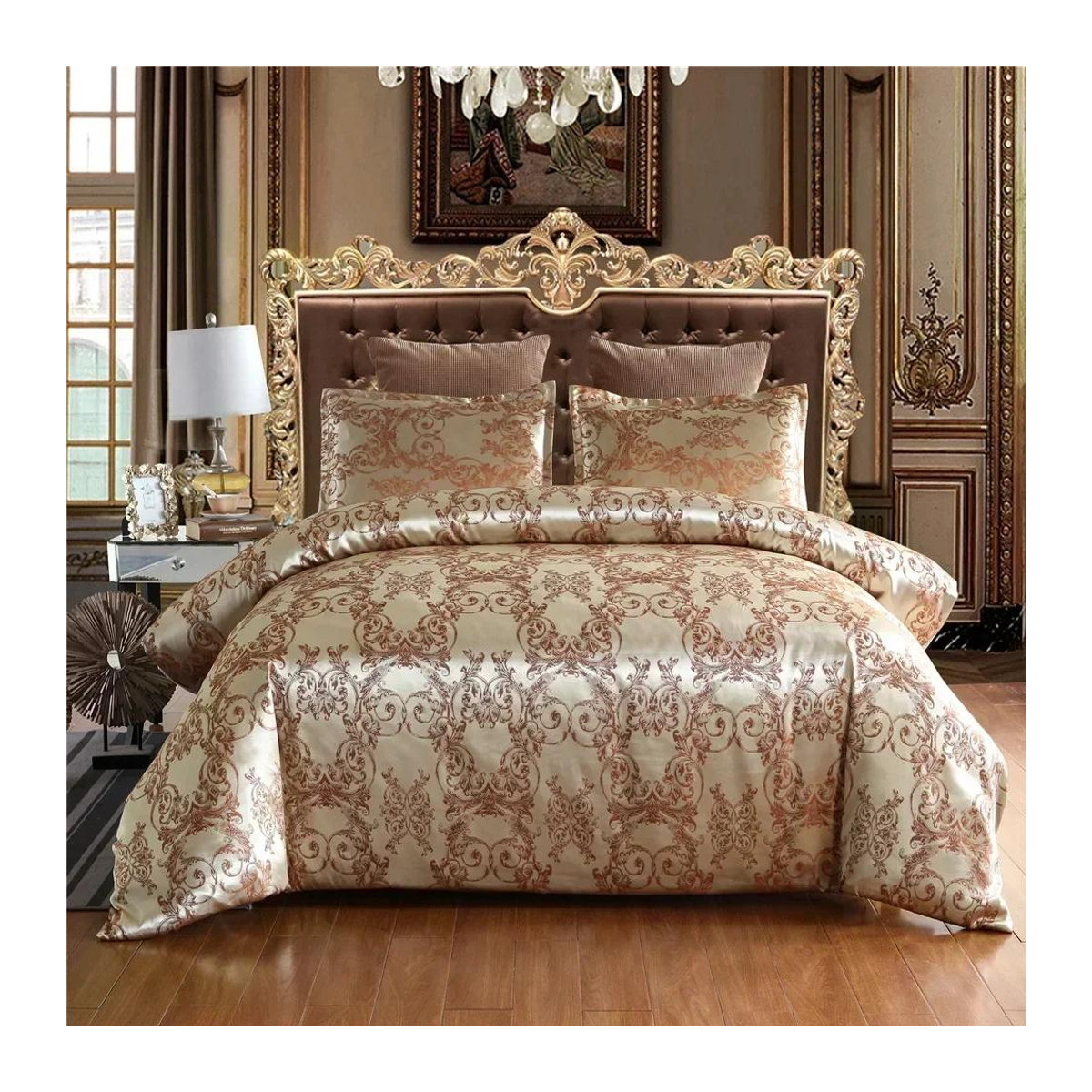 Bin Chi Textiles Luxus Satin Jacquard Bettwäsche Set in High End Qualität - Bild 1