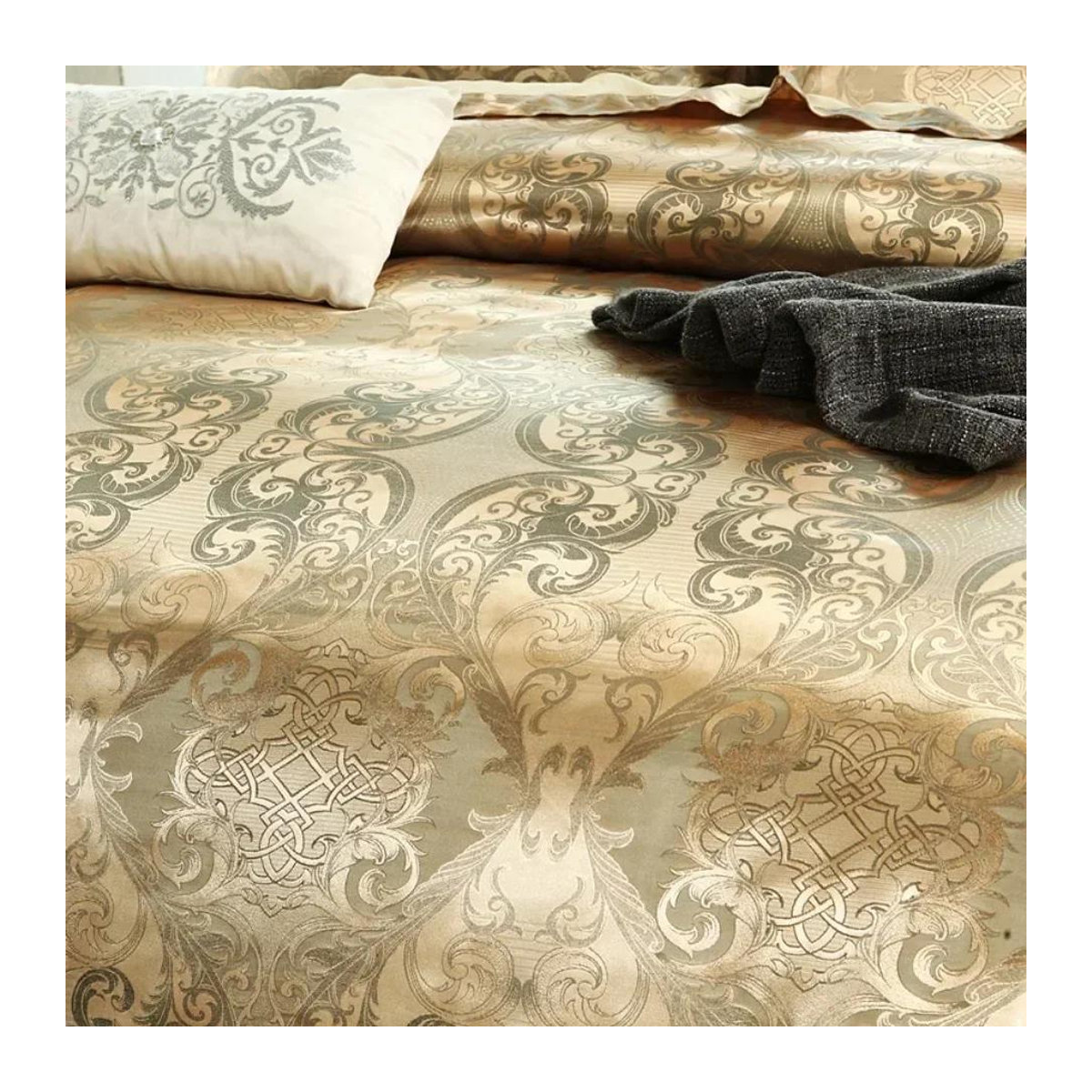 Bin Chi Textiles Luxus Satin Jacquard Bettwäsche Set in High End Qualität - Bild 2