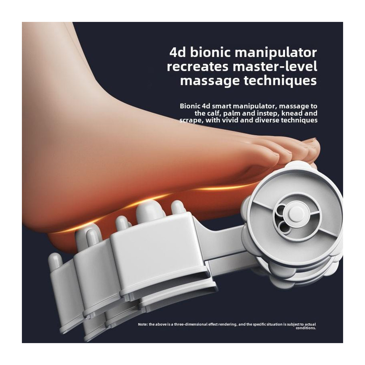 Binchi Health Electronics Shiatsu Fuß- und Wadenmassagegerät mit Wärme und Kompression in Gold und Weiß - Bild 2