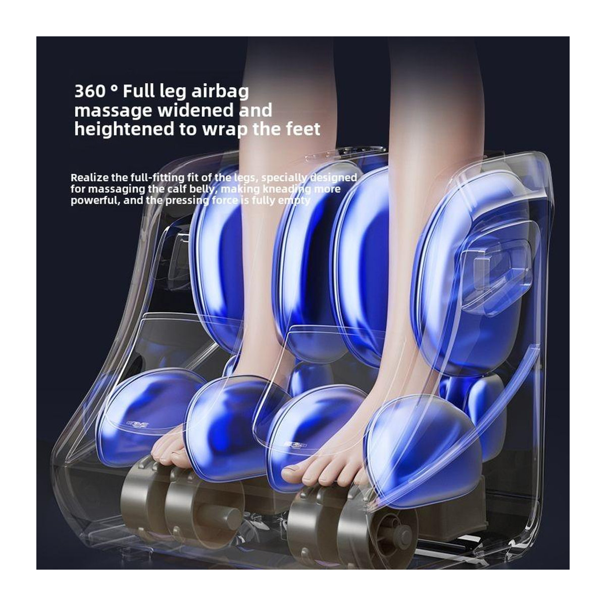 Binchi Health Electronics Shiatsu Fuß- und Wadenmassagegerät mit Wärme und Kompression in Gold und Weiß - Bild 3