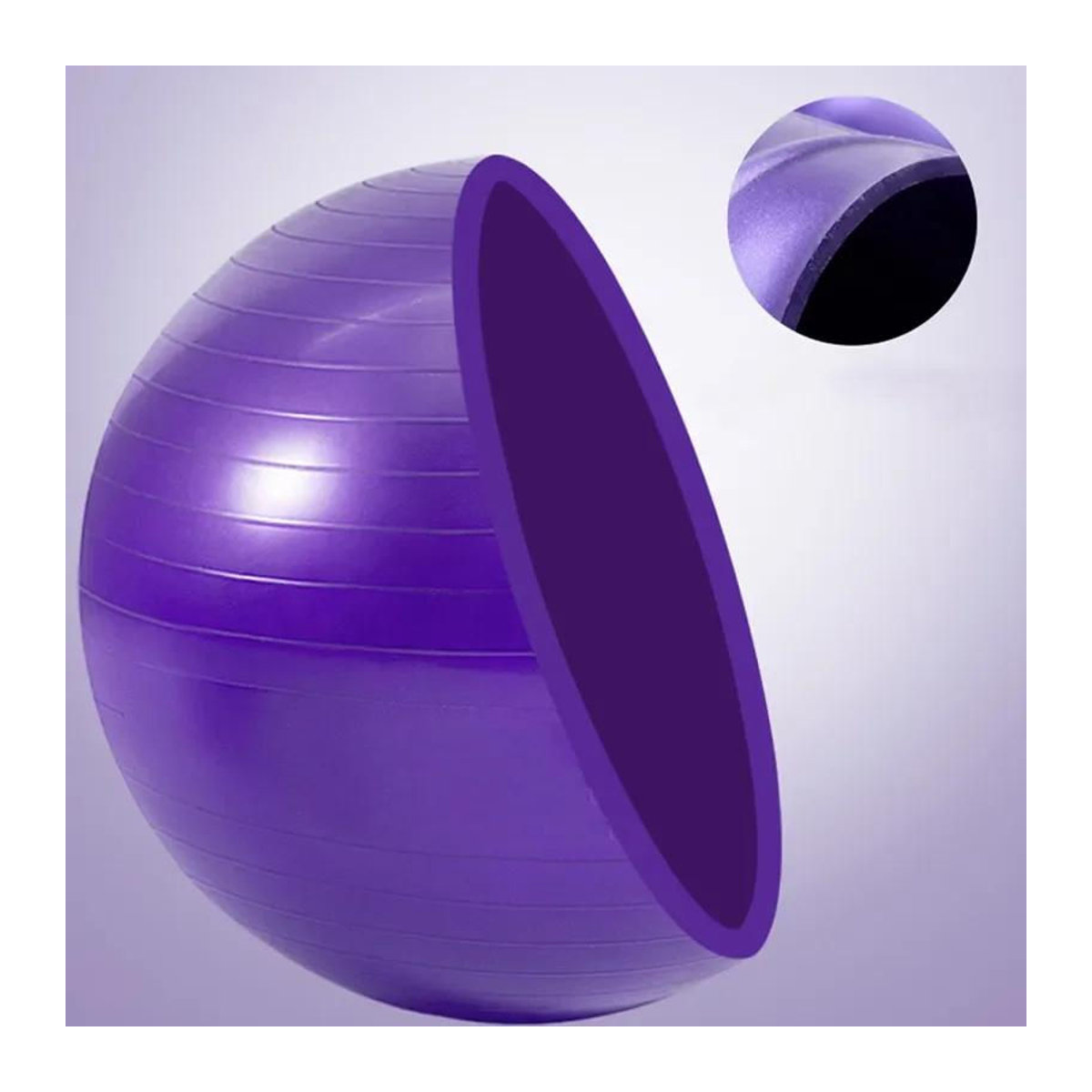 Binchi Keji Travel Yoga-Ball aus verdicktem PVC für Fitness, Pilates und Balance, aufblasbar, Durchmesser: 45 bis 85 cm, erhältlich in Lila, Rosa, Grau, Blau und Rot - Bild 3