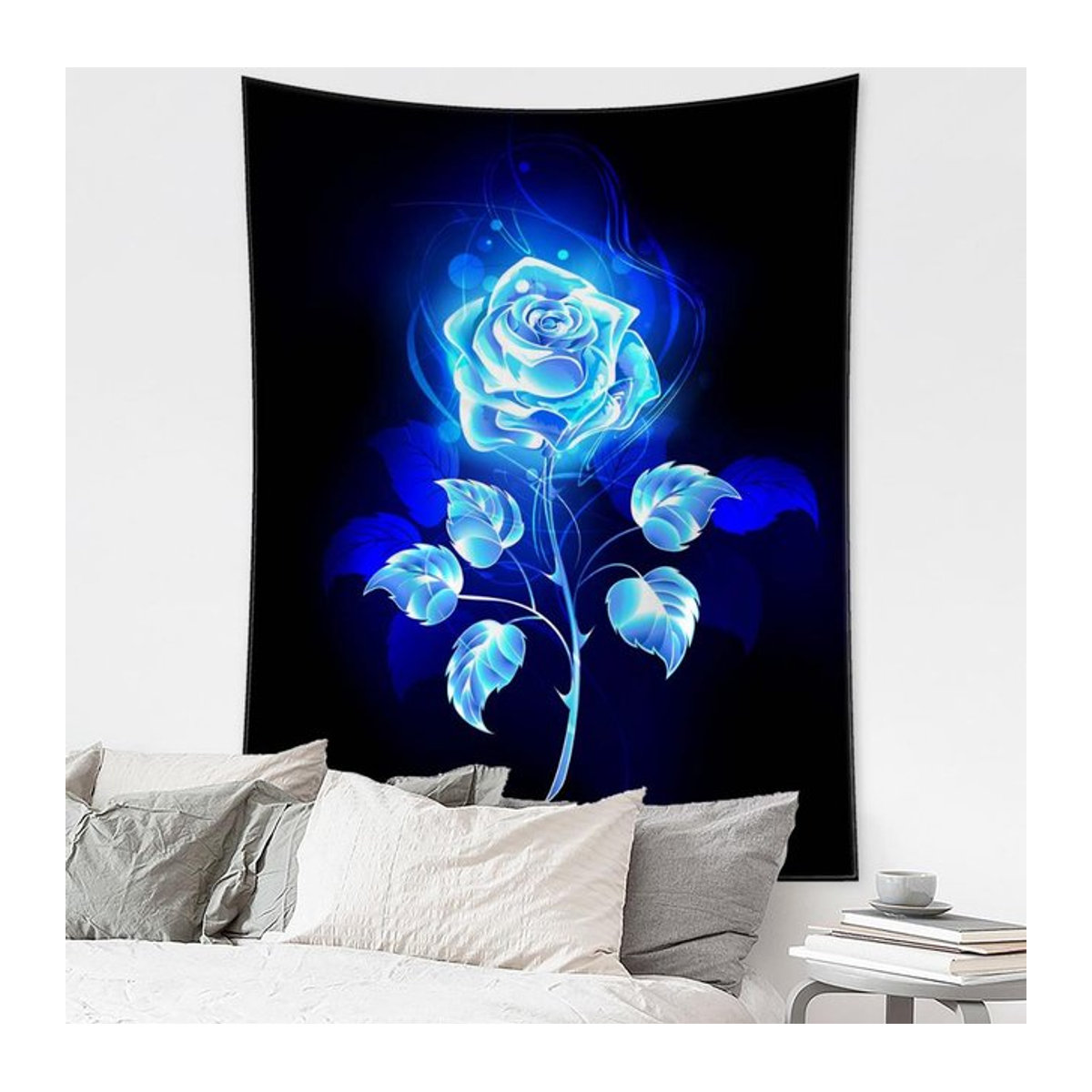 Binchi Outdoor Equipment Wandteppich Blaue Rose Bohemian Hippie Dekoration B/H: 95 x 70 cm - Bild 1
