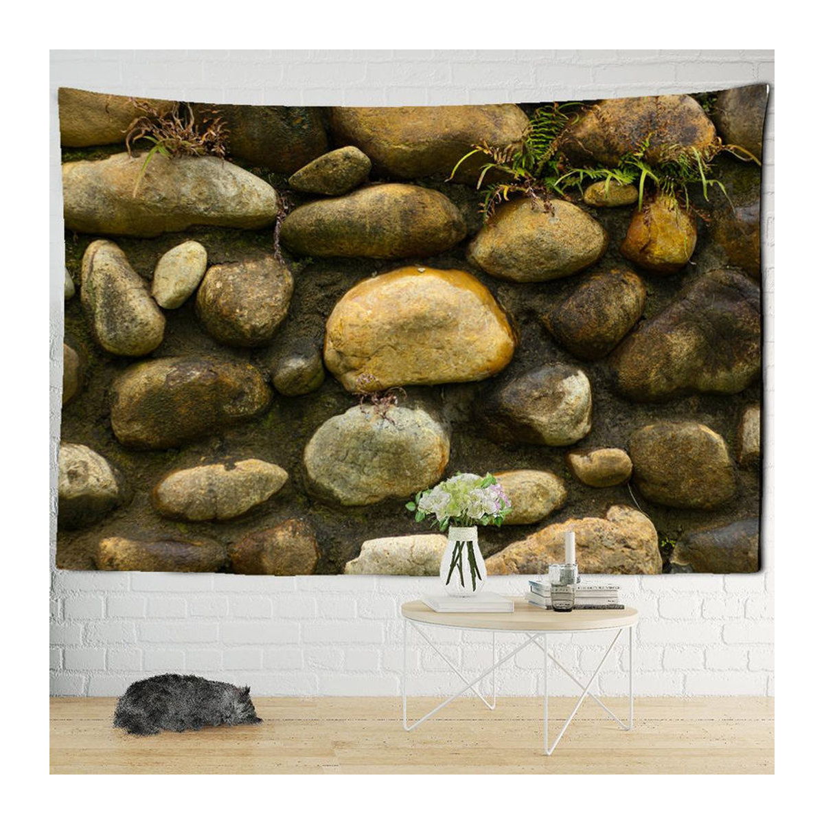 Binchi Outdoor Equipment Wandteppich mit Engel-Motiv in Landhaus-Stil, mehrfarbig Braun, Textil, B: 95 cm, H: 70 cm - Bild 1