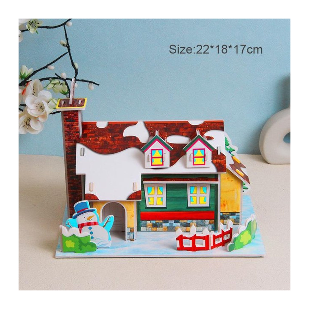Binchi Weihnachts-Haus-Zug-Modell 3D-Puzzle aus Papier und EVA-Karton für Kinder zum Selberbauen - Bild 1