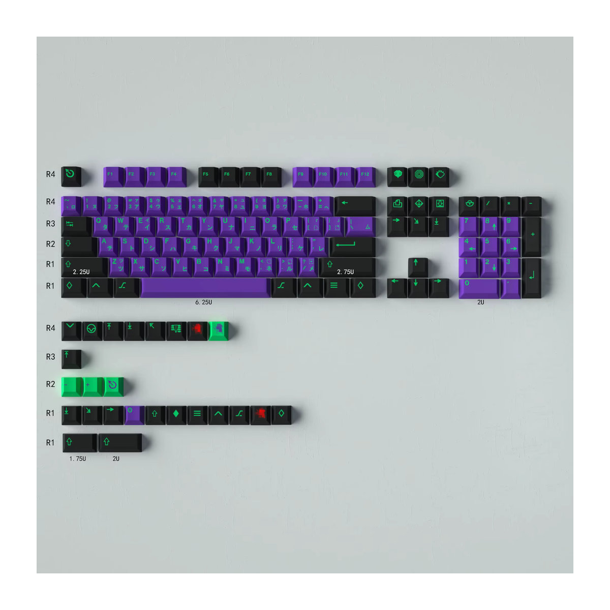 BINYEAE GMK Clones EVA Keycaps Cherry Profile Dye Sub Keycap-Set für mechanische Tastaturen, 129 Tasten, mehrfarbig - Bild 4