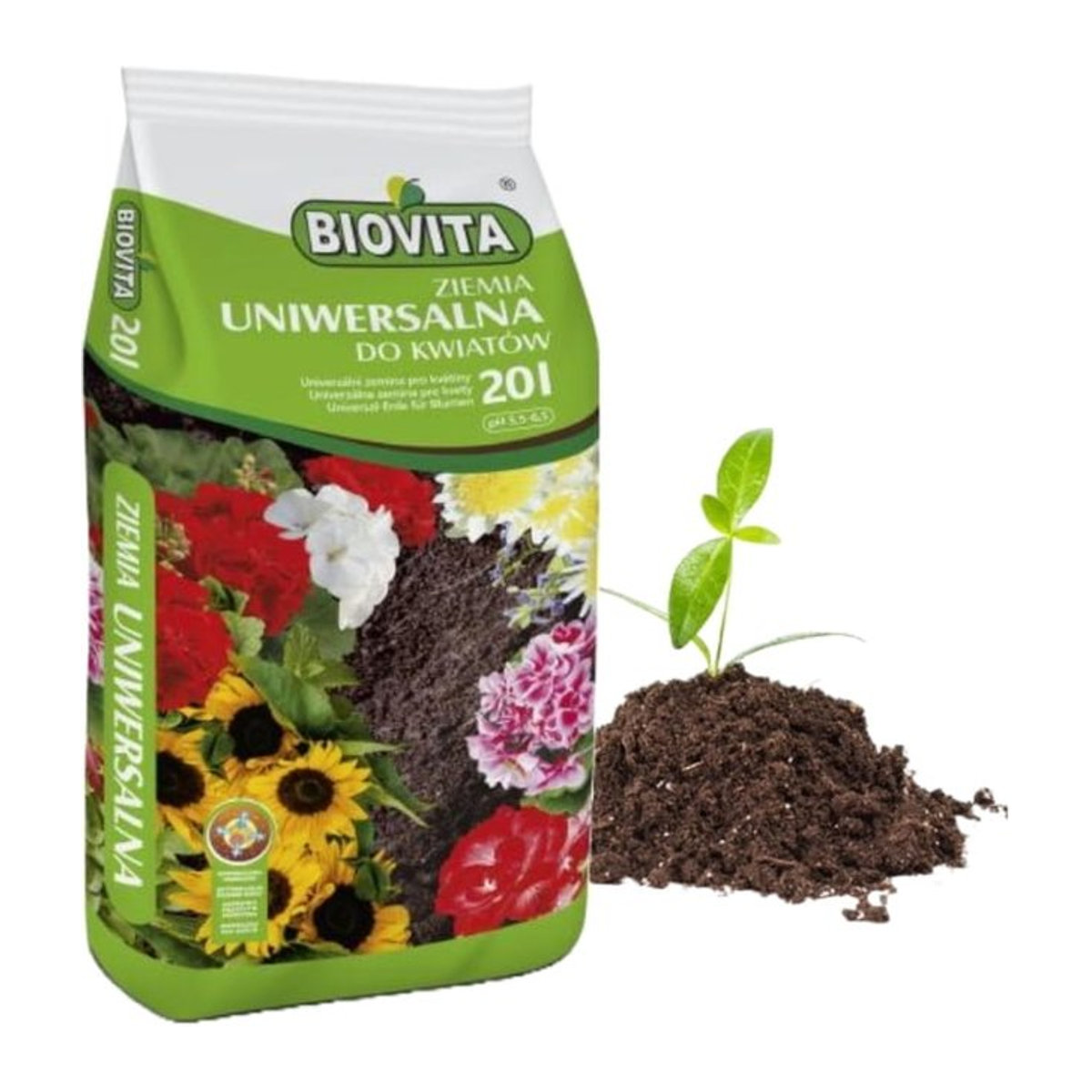 BIOVITA Universale Gartenerde 5565 pH für Blumen, 20 l - Bild 1