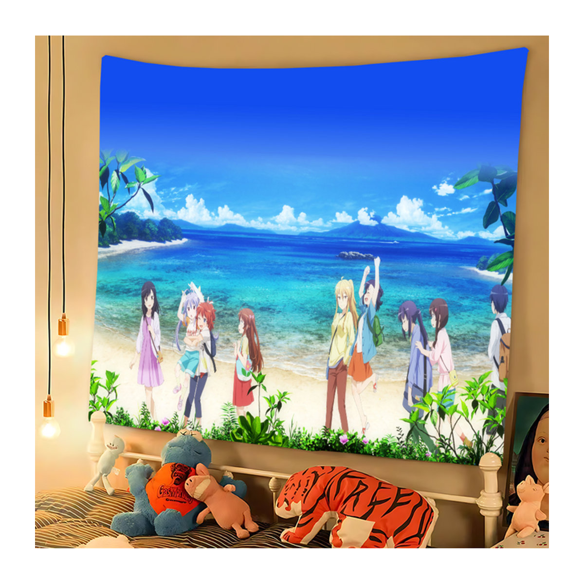 Biyori Party Vinyl Wandtuch als Hintergrund Kulisse für Baby Shower und Kindergeburtstag, mehrfarbig, B/H: 120 x 70 cm - Bild 1