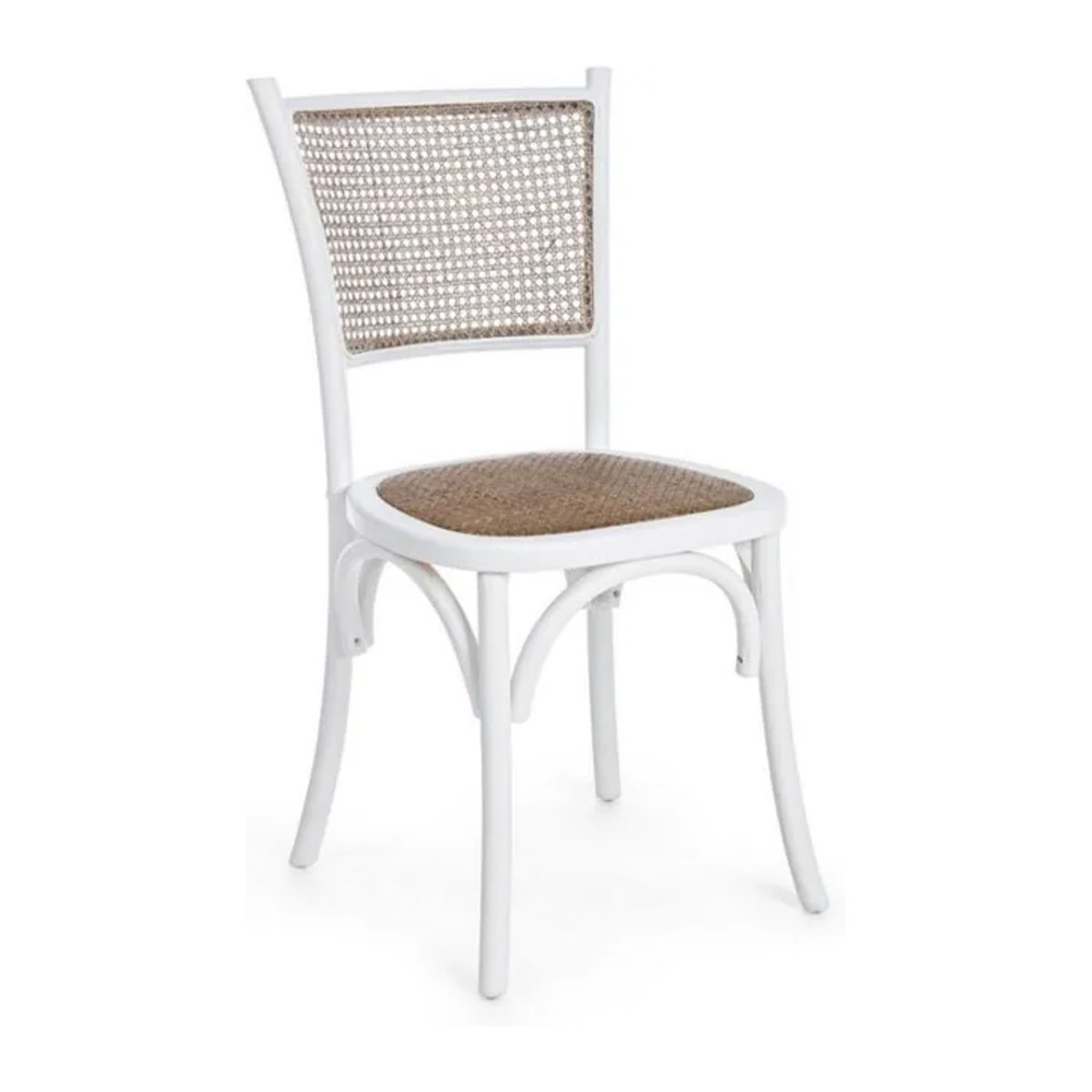 BIZZOTTO Holzstuhl im Landhausstil aus Holz und Rattan in Weiß - Bild 1