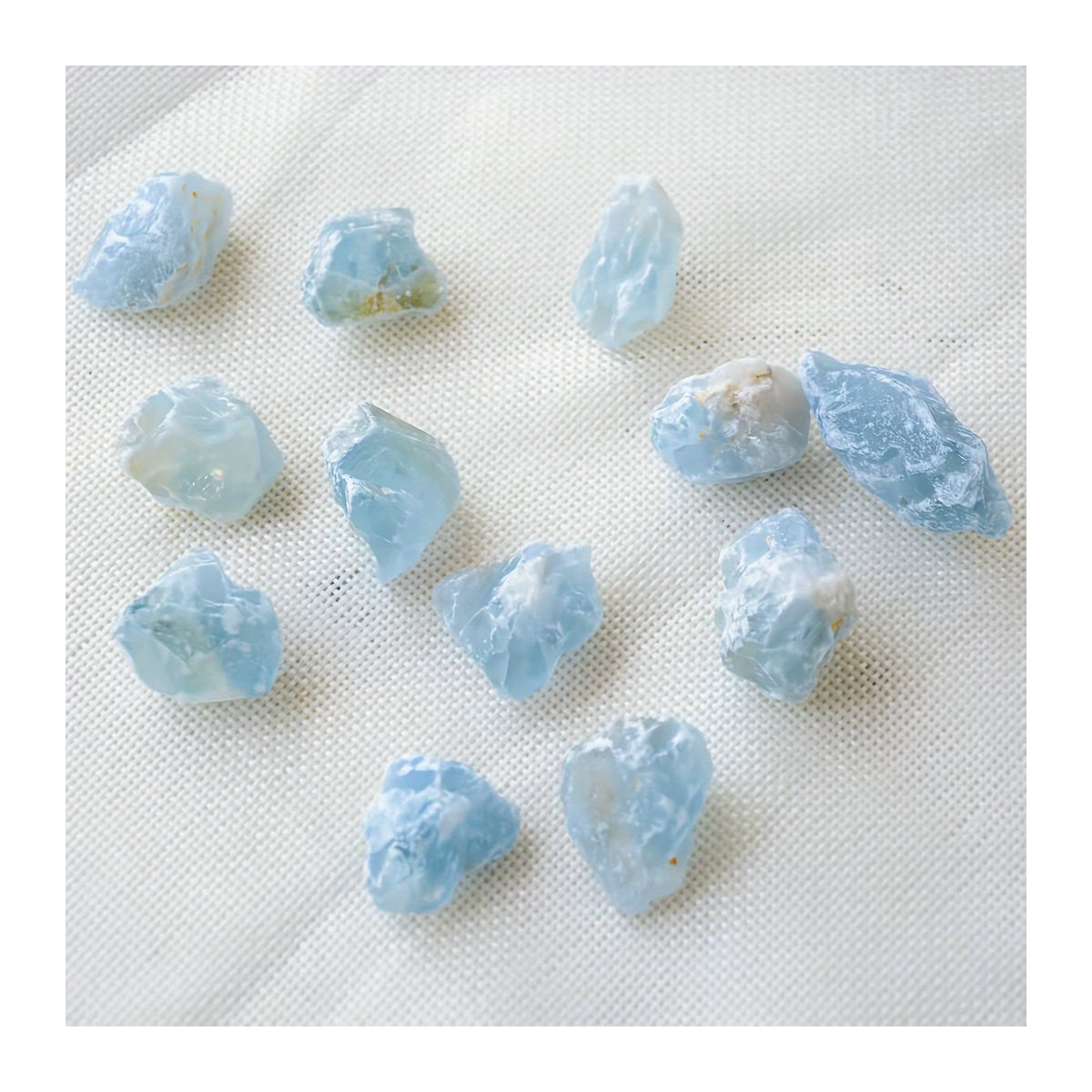 Blaue Celestit Rohsteine in unregelmäßiger Form, kleine Celestite Kristalle - Bild 2