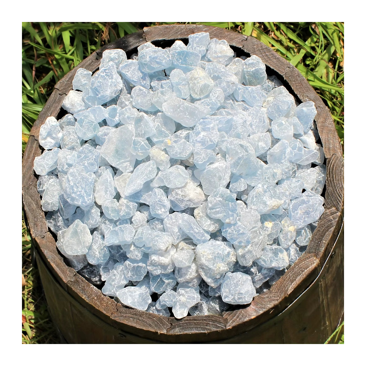Blaue Celestit Rohsteine in unregelmäßiger Form, kleine Celestite Kristalle - Bild 3