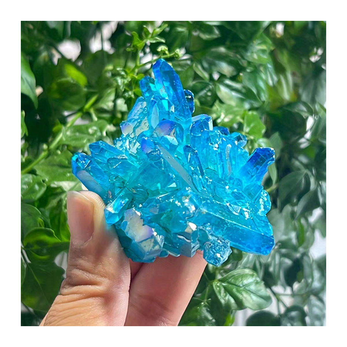 Blauer Aura-Quarz-Cluster mit Titan-Verstärkung in AAA-Qualität - Bild 3