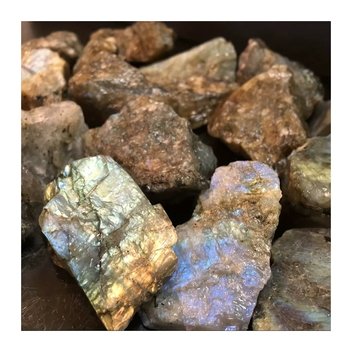 Blauer Labradorit Rohstein als Dekostein für die Schmuckherstellung - Bild 4