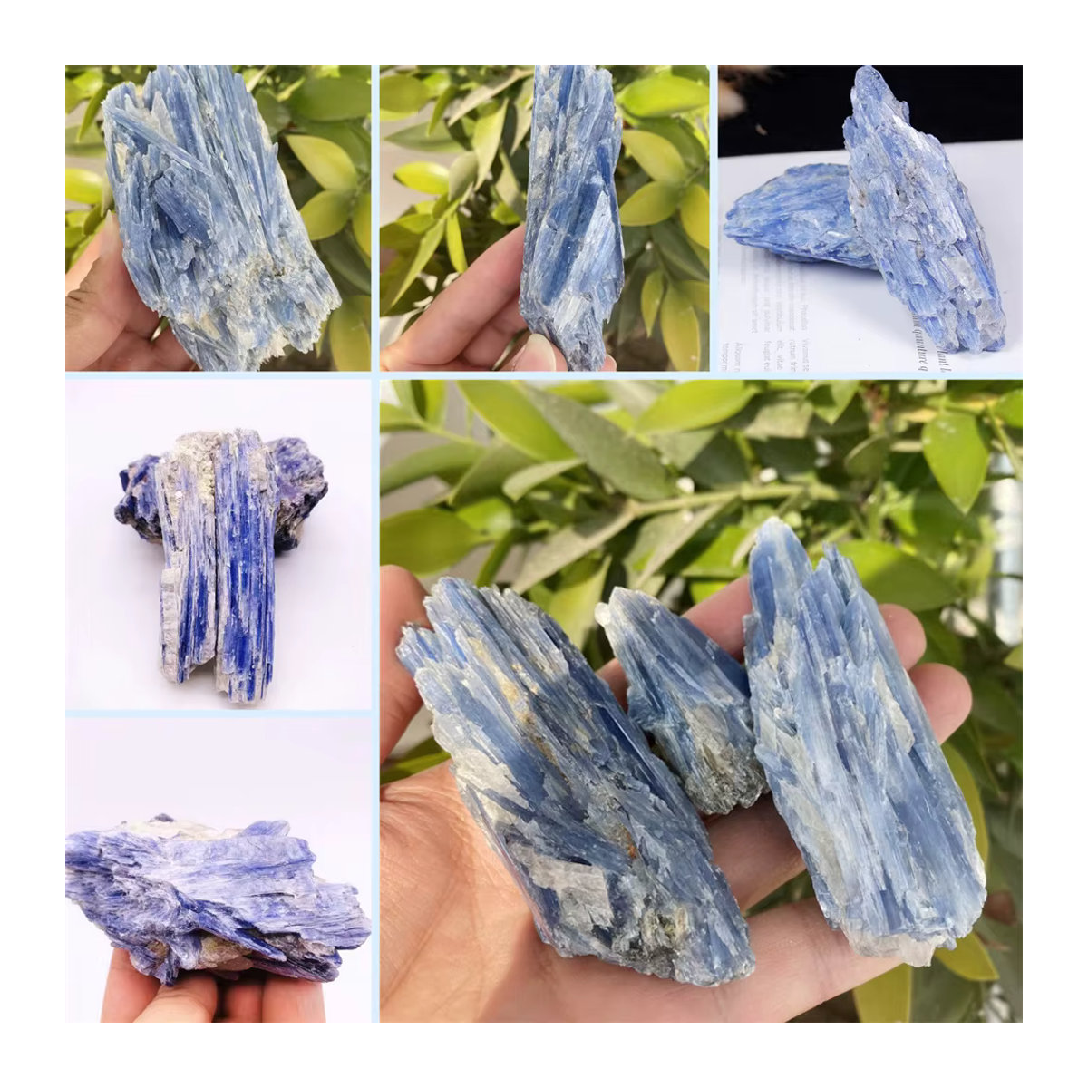 Blauer Zyanit und Calcit Rohstein als natürliche Kristall Chips für Reiki und Schmuckherstellung - Bild 6