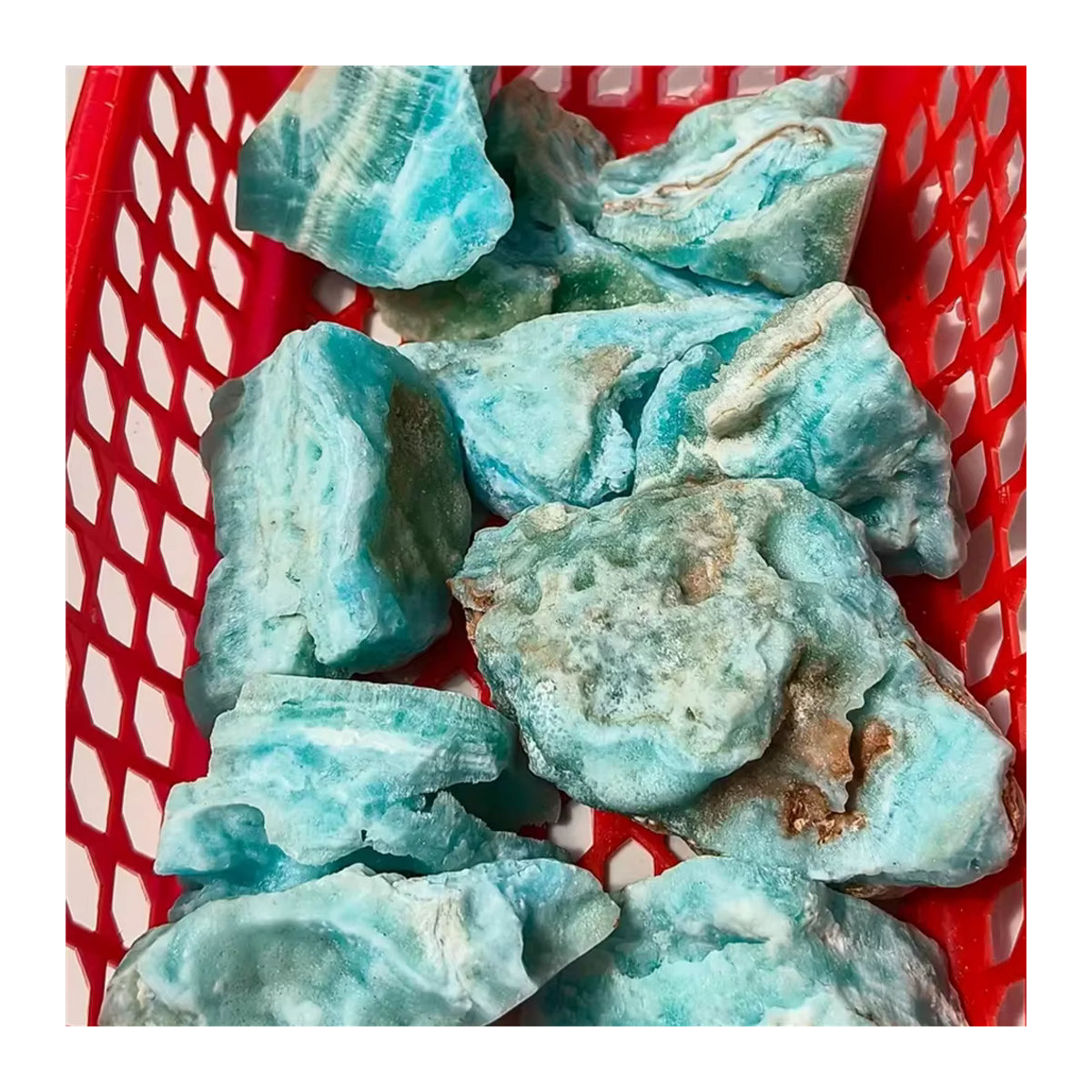 Blaues Aragonit-Rohstein Exemplar mit Smithsonit und Quarz von CrystalHola als Dekoration im böhmischen Stil - Bild 2