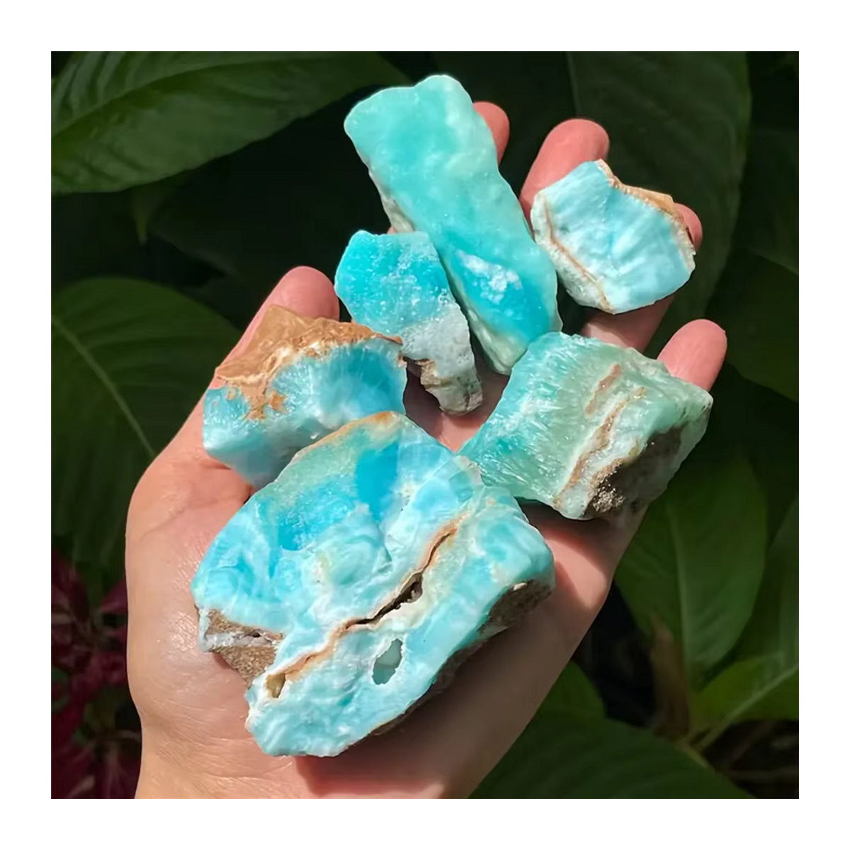 Blaues Aragonit-Rohstein Exemplar mit Smithsonit und Quarz von CrystalHola als Dekoration im böhmischen Stil - Bild 6