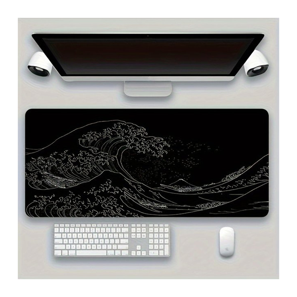 BLIKSEM Gaming-Mauspad in Schwarz mit Abstract-Design und rutschfester Gummibasis - Bild 1