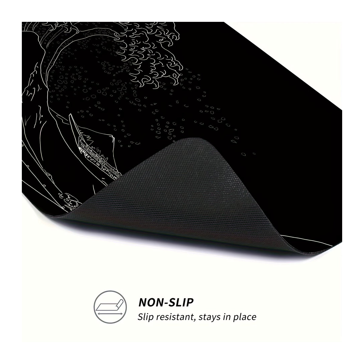 BLIKSEM Gaming-Mauspad in Schwarz mit Abstract-Design und rutschfester Gummibasis - Bild 5