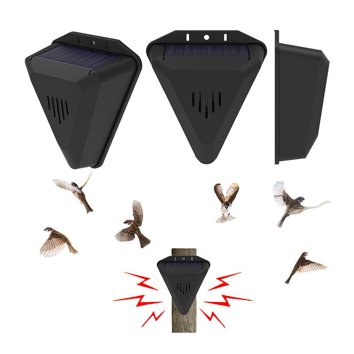 Bloom Habitat Solar-Vogelscheuche zur wasserdichten Vogelabwehr und zum Schutz vor Eichhörnchen für den Außenbereich - Bild 3