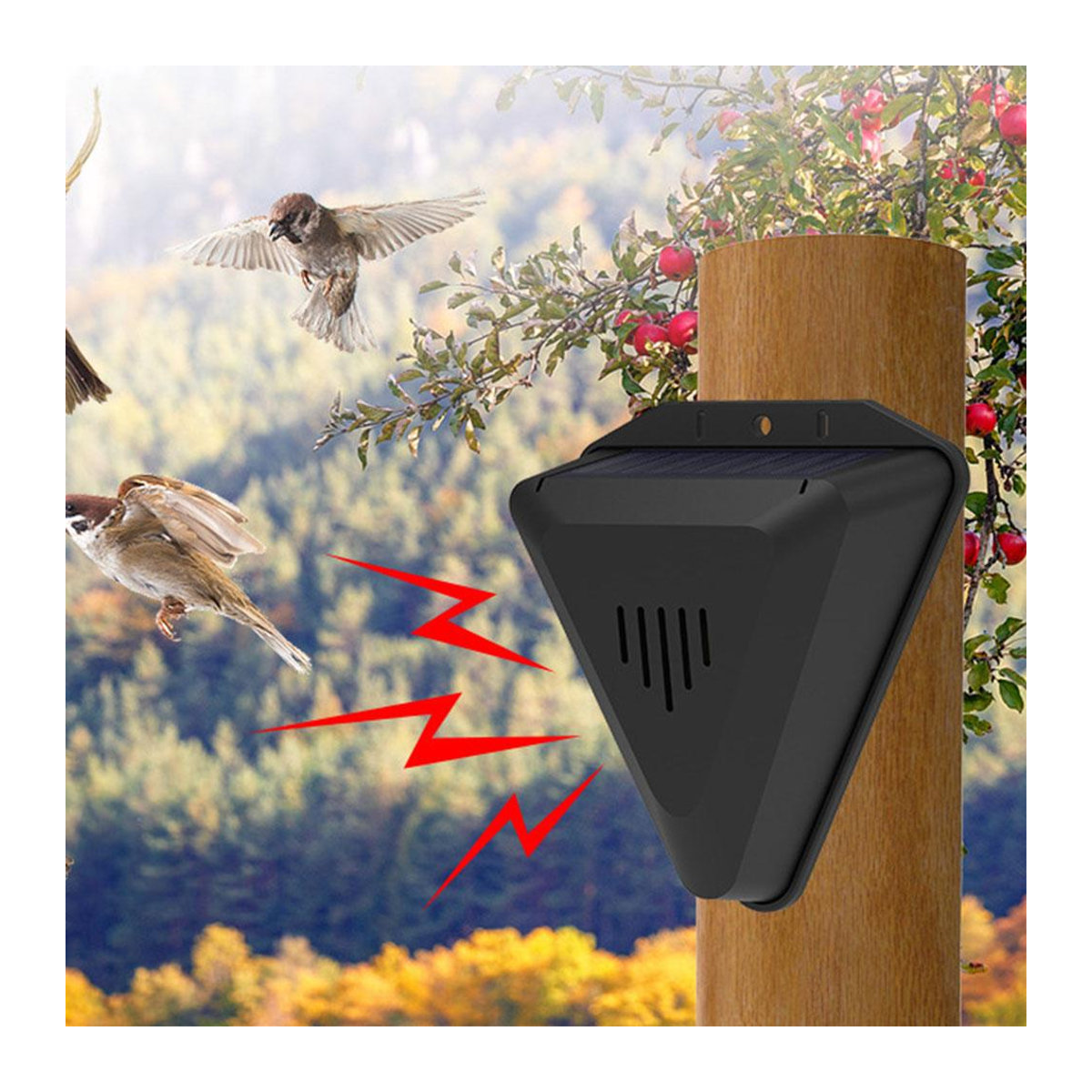 Bloom Habitat Solar-Vogelscheuche zur wasserdichten Vogelabwehr und zum Schutz vor Eichhörnchen für den Außenbereich - Bild 6