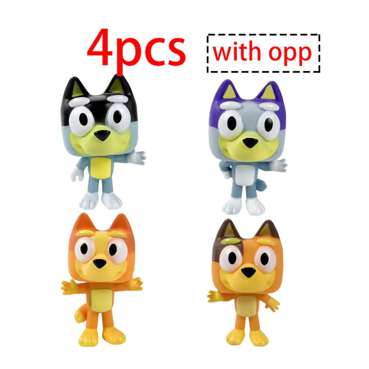 Bluey Familie Figuren Set aus PVC: Bingo, Bandit und Chilli als bunte Sammlerfiguren und dekorative Spielzeugornamente für Kinder - Bild 3