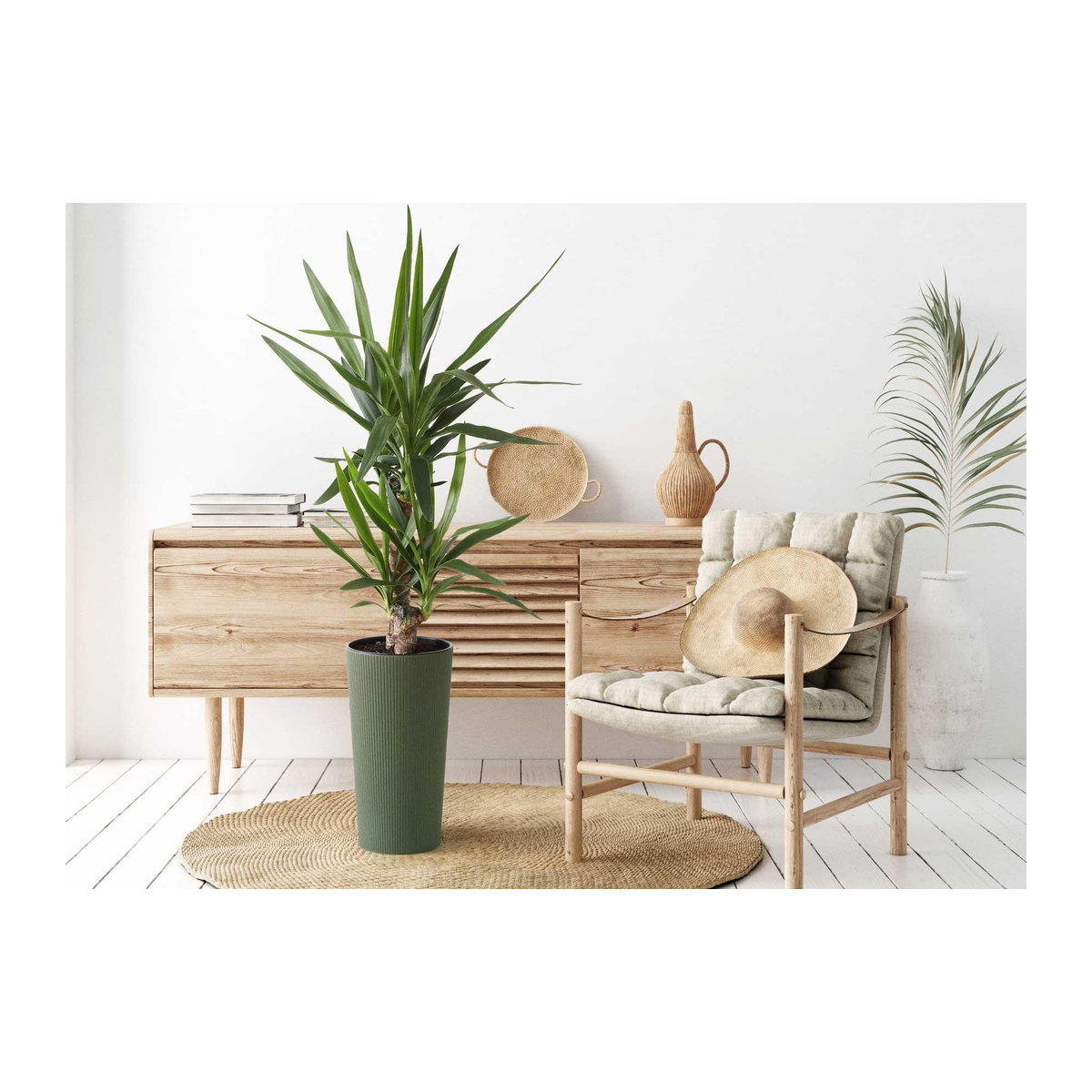 Blumentopf Urbanika aus Öko-Holz und Kunststoff in Grün, Höhe: 57 cm - Bild 3