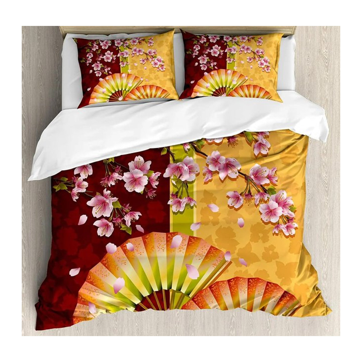 Blumiges Bettwäsche-Set mit Mohnblumen-Design für dein Schlafzimmer, bestehend aus Bettbezug und Kissenbezug, B/B/H: 135 x 200 cm - Bild 1