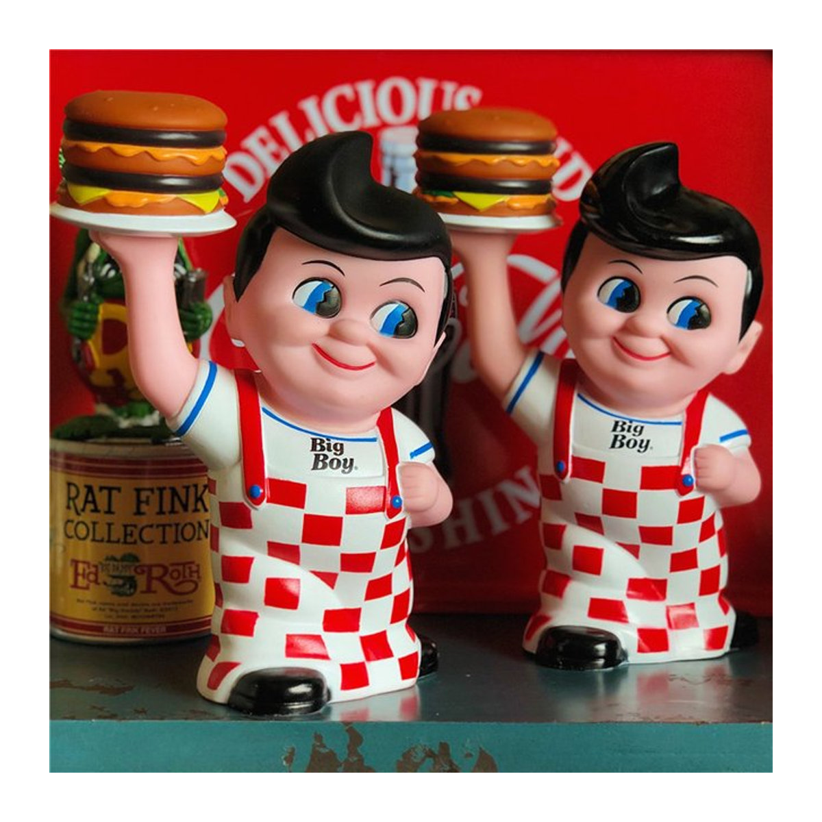 Bob's Big Boy B-BOY Hamburger Sparschwein Münzbox aus Kunstharz, mehrfarbige Cartoon Actionfigur - Bild 1