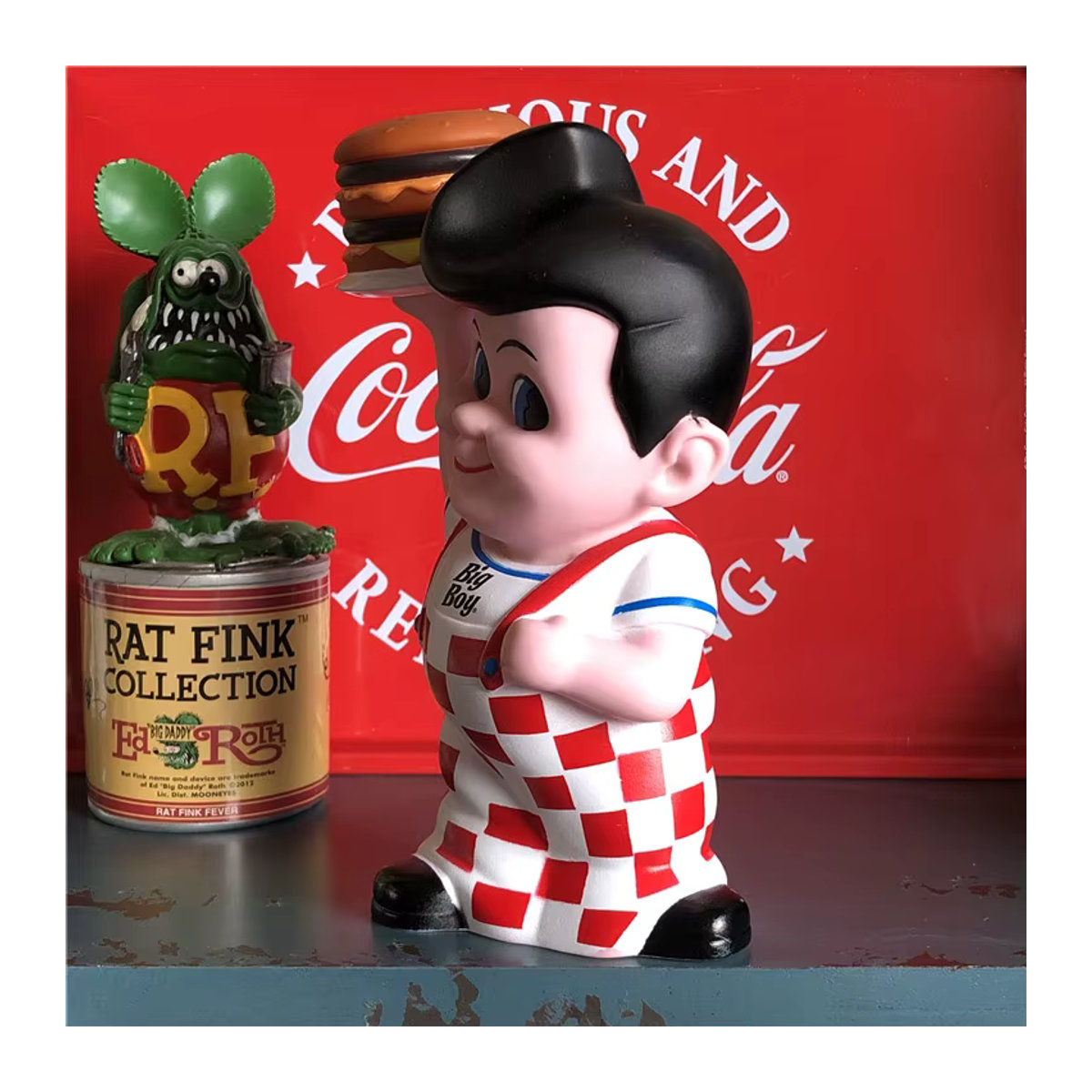 Bob's Big Boy B-BOY Hamburger Sparschwein Münzbox aus Kunstharz, mehrfarbige Cartoon Actionfigur - Bild 3