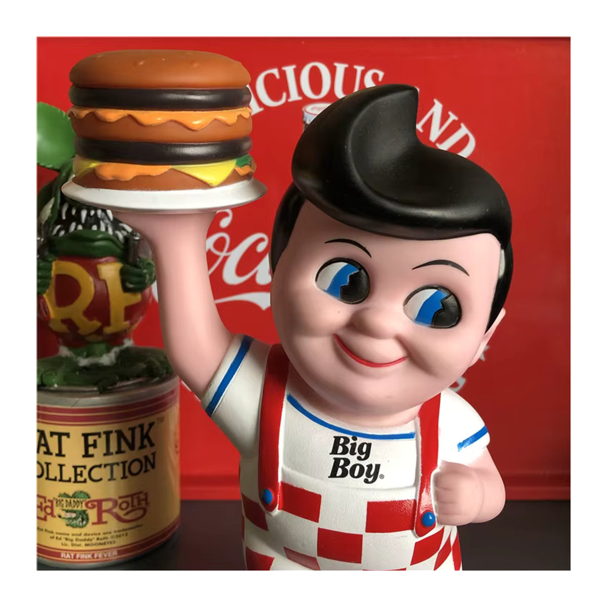 Bob's Big Boy B-BOY Hamburger Sparschwein Münzbox aus Kunstharz, mehrfarbige Cartoon Actionfigur - Bild 4