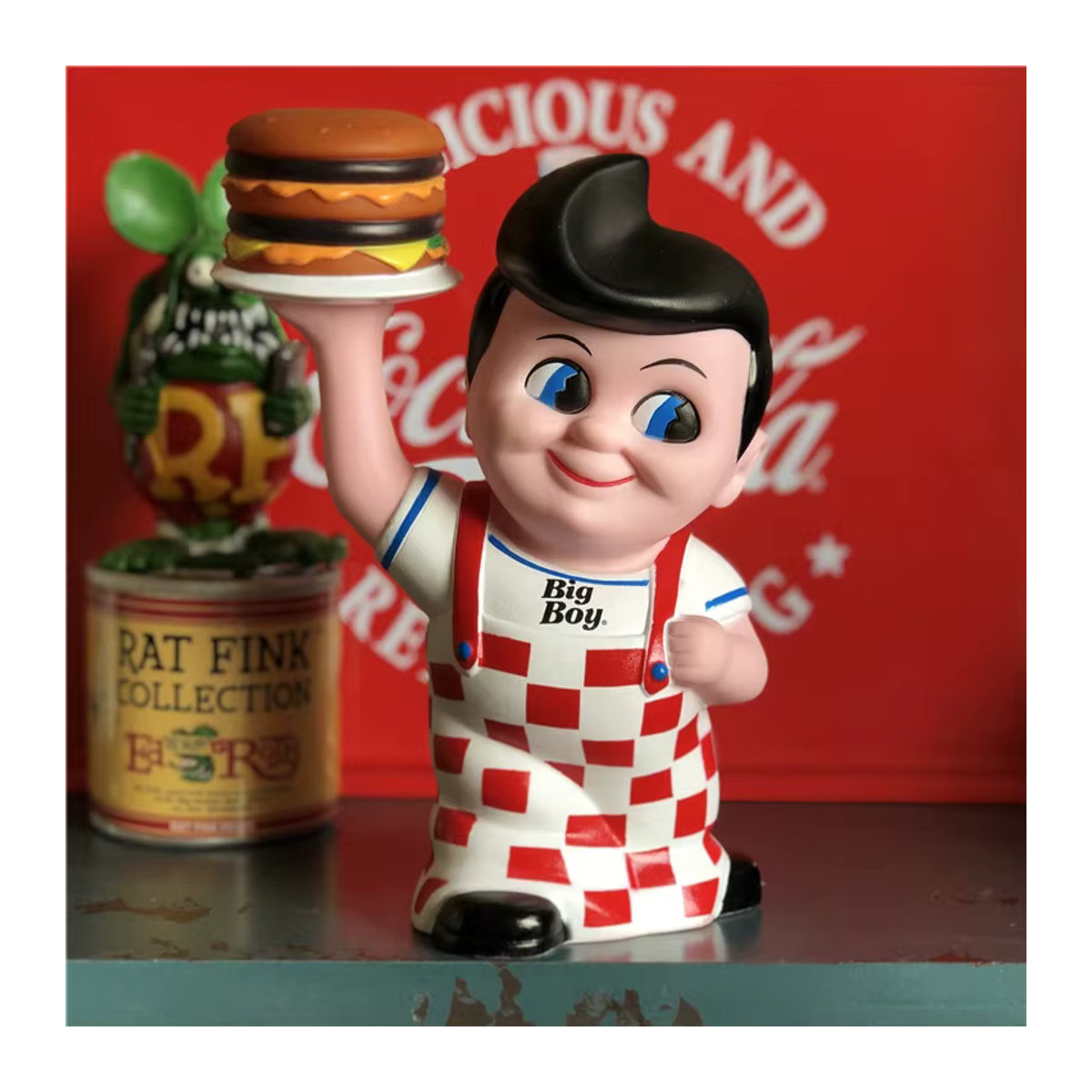 Bob's Big Boy B-BOY Hamburger Sparschwein Münzbox aus Kunstharz, mehrfarbige Cartoon Actionfigur - Bild 6