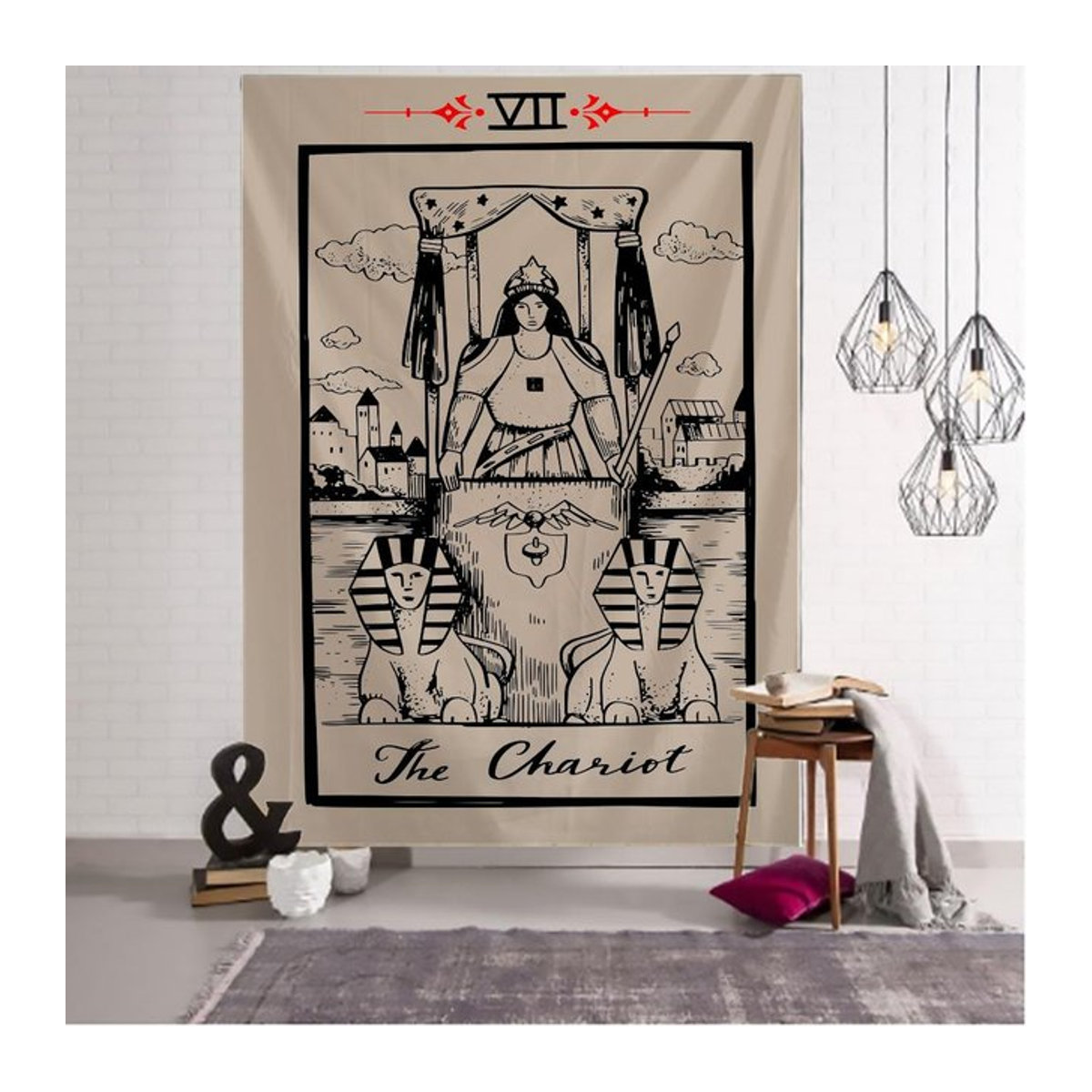 Bohemian Tarot Wandteppich mit Sonne und Mond als Wandbehang für dein Zuhause B/H: 95 x 70 cm - Bild 1