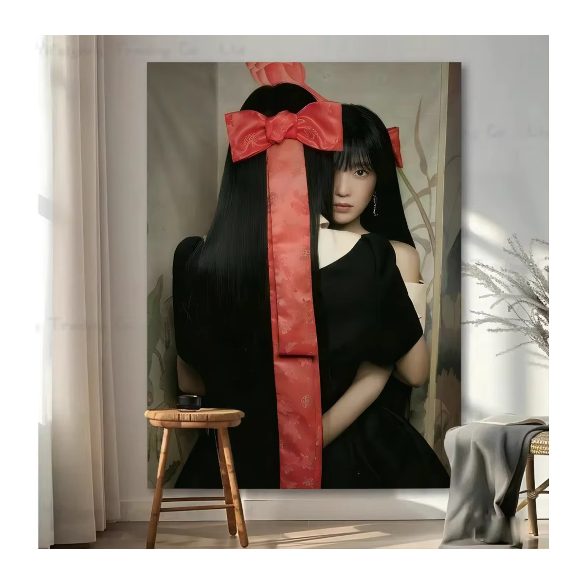 Bohemian Wandbehang Kpop R-Red V-Velvet Textil in Rot und Mehrfarbig, B/H: 70 x 70 cm - Bild 4