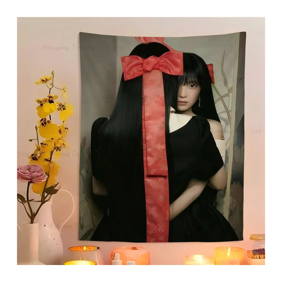 Bohemian Wandbehang Kpop R-Red V-Velvet Textil in Rot und Mehrfarbig, B/H: 70 x 70 cm - Bild 6