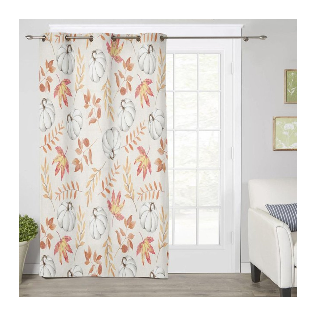 Böhmische Retro Gardine aus transparentem Polyester mit Boho-Druck für Schlafzimmer und Fenster, B: 100 cm, H: 160 cm - Bild 1
