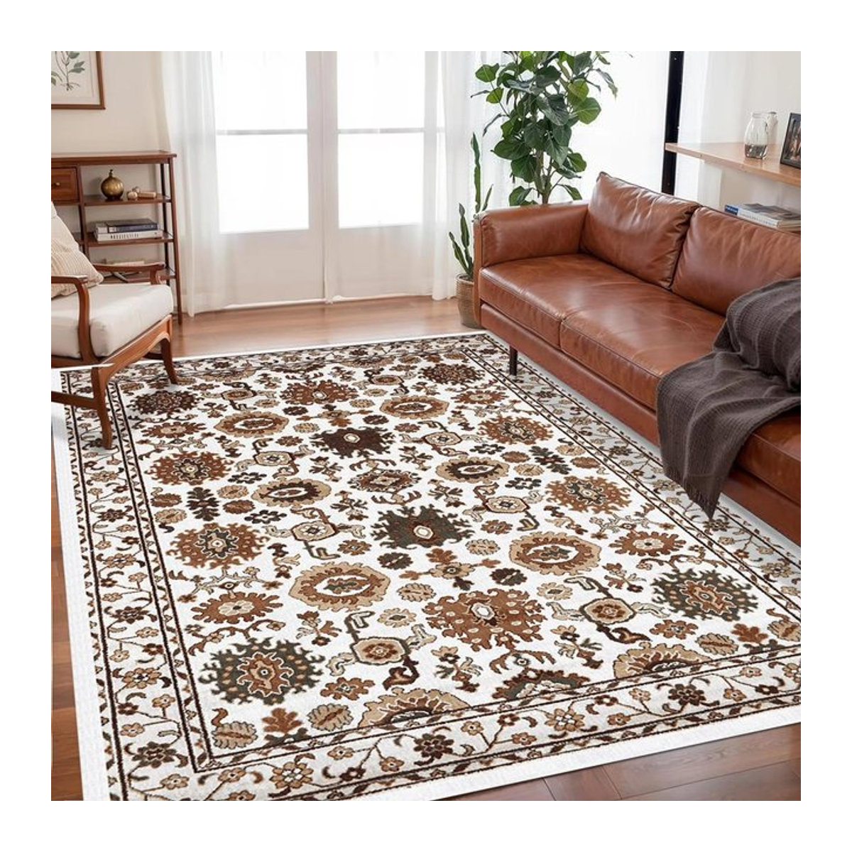 Böhmischer Flanell-Bereichsteppich für Wohnzimmer, Schlafzimmer oder Arbeitszimmer, wasserdicht und schmutzabweisend, B/T: 60 x 40 cm - Bild 1