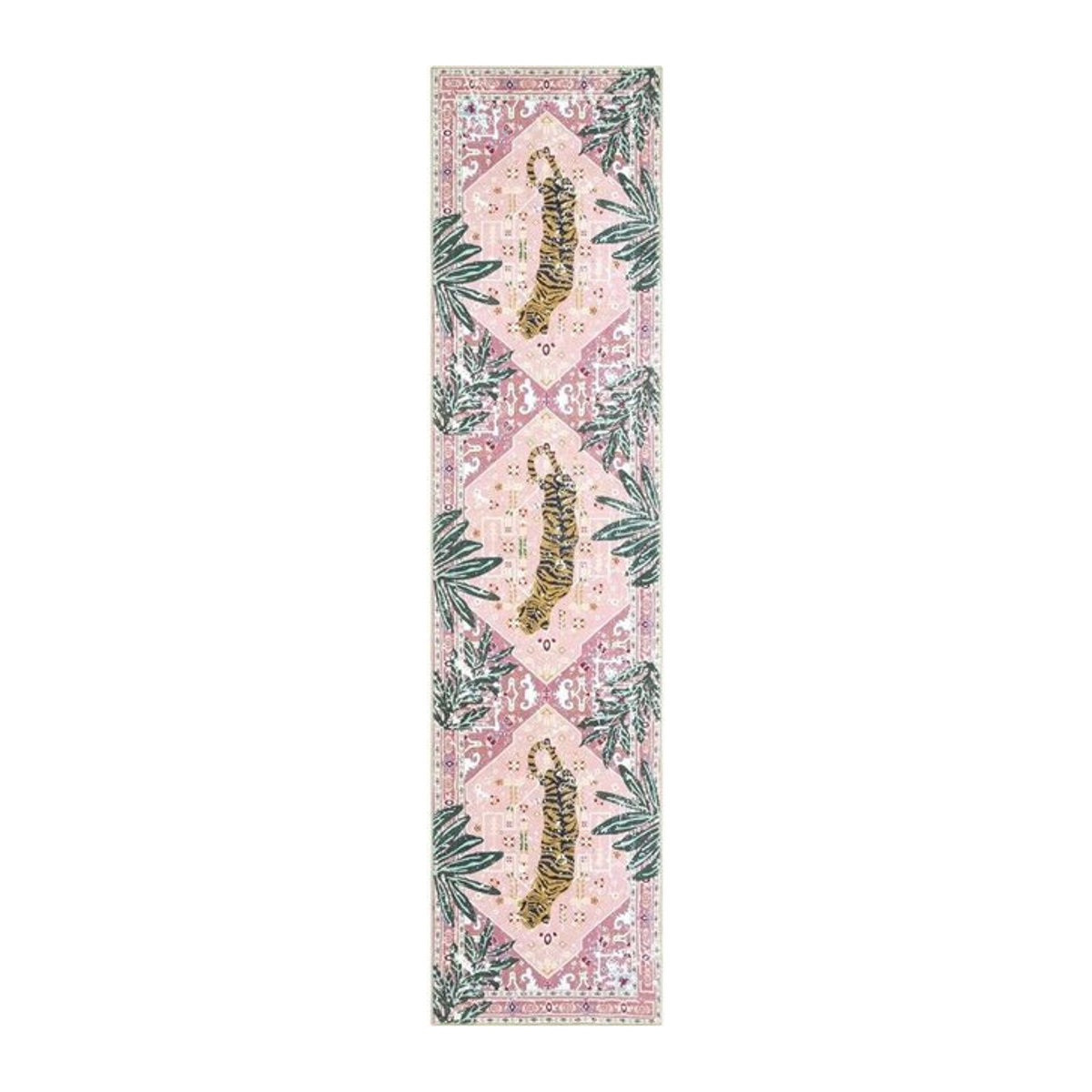 Böhmischer Läufer Wilton Flurteppich mit Retro Muster, rutschfest und maschinenwaschbar, B/T/H: 80 x 240 cm - Bild 1
