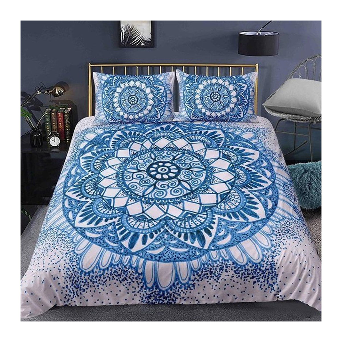 Böhmisches Mandala Bettwäscheset mit Reißverschluss, Bettbezug und Kissenbezug, B/H: 135 x 200 cm - Bild 1