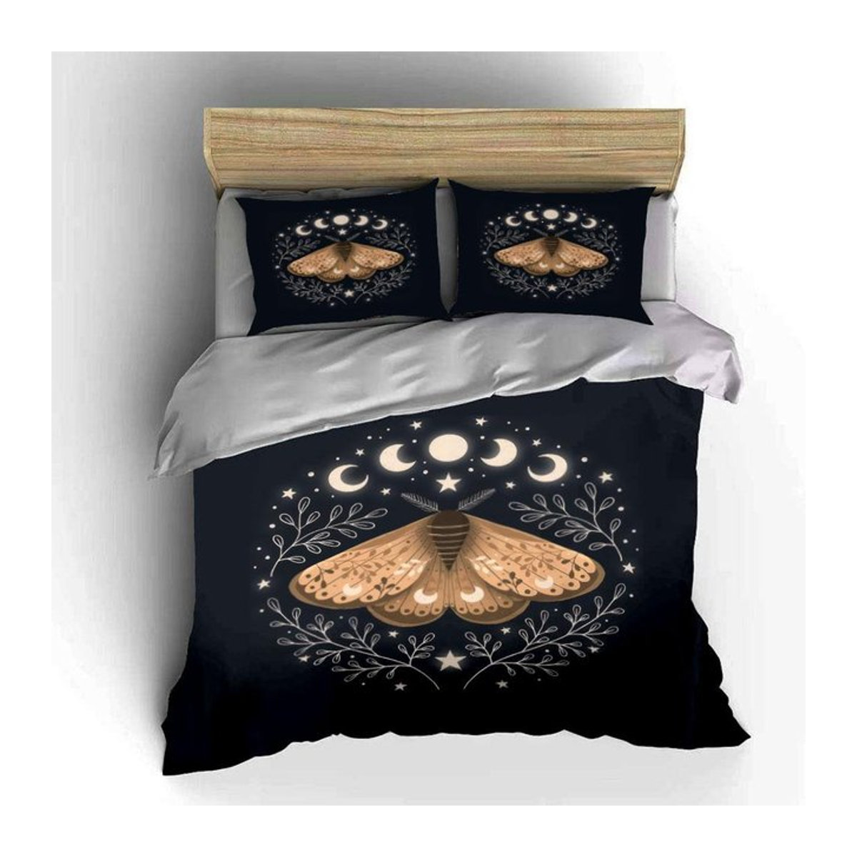 Boho Motte Lunar 3-teiliges Bettwäsche-Set für Kinder und Erwachsene mit Reißverschluss, B/H: 135 x 200 cm - Bild 1