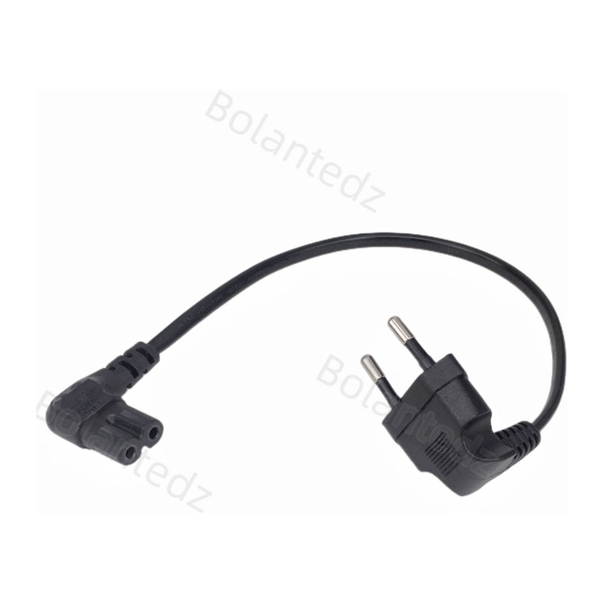 Bolantedz C7 90-Grad-Winkel-Netzkabel Schwarz EU Schuko CEE7/16 auf IEC C7 Adapterkabel für Samsung Philips Sony LED TV VDE-zertifiziert - Bild 1