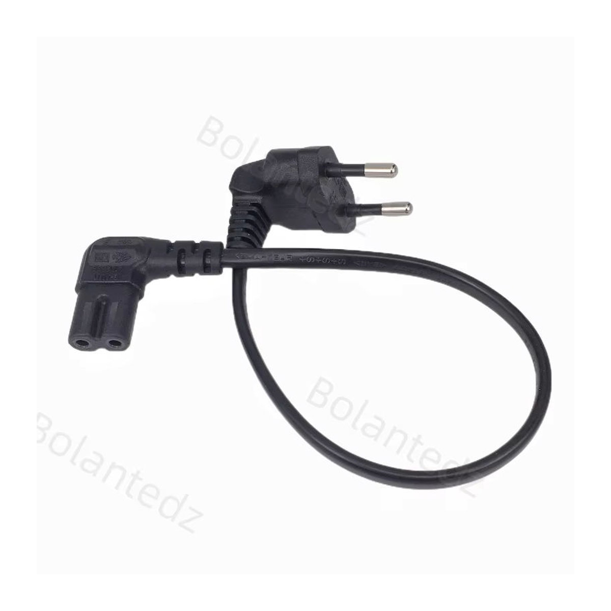 Bolantedz C7 90-Grad-Winkel-Netzkabel Schwarz EU Schuko CEE7/16 auf IEC C7 Adapterkabel für Samsung Philips Sony LED TV VDE-zertifiziert - Bild 2