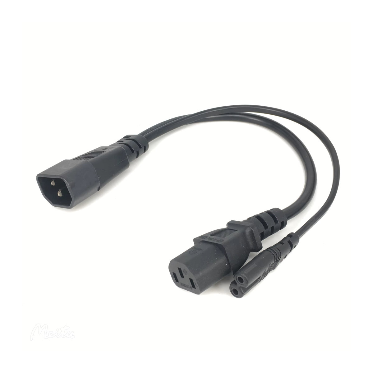 Bolantedz IEC320 C14 zu IEC320 C13 und C7 Y Netzkabel Splitter Adapter in Schwarz für PC, Monitor, Scanner und Drucker - Bild 3
