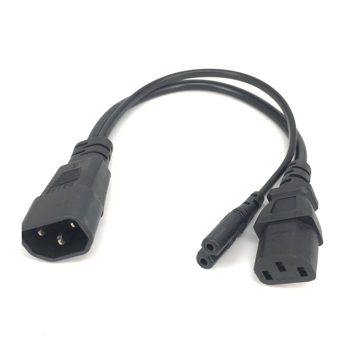 Bolantedz IEC320 C14 zu IEC320 C13 und C7 Y Netzkabel Splitter Adapter in Schwarz für PC, Monitor, Scanner und Drucker - Bild 6