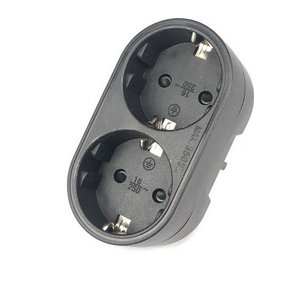 Bolantedz Steckdosenleiste Verteilungsadapter mit 2 Steckdosen in Weiß oder Schwarz, 16 A/250 V, deutscher Standard