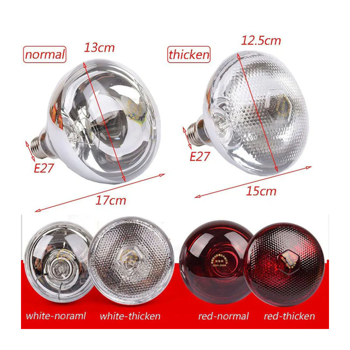 Boling Reptilien-Heizlampe 100W Rot für Zucht und Lebensraumbeleuchtung - Bild 4