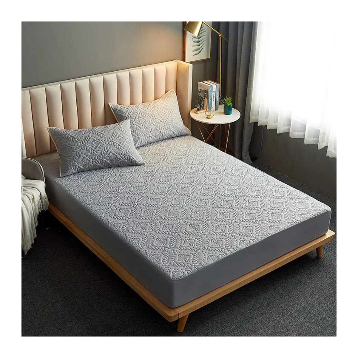 Bonenjoy Gestepptes Matratzenschoner Queen-Size, wasserdicht und atmungsaktiv, Grau - Bild 6