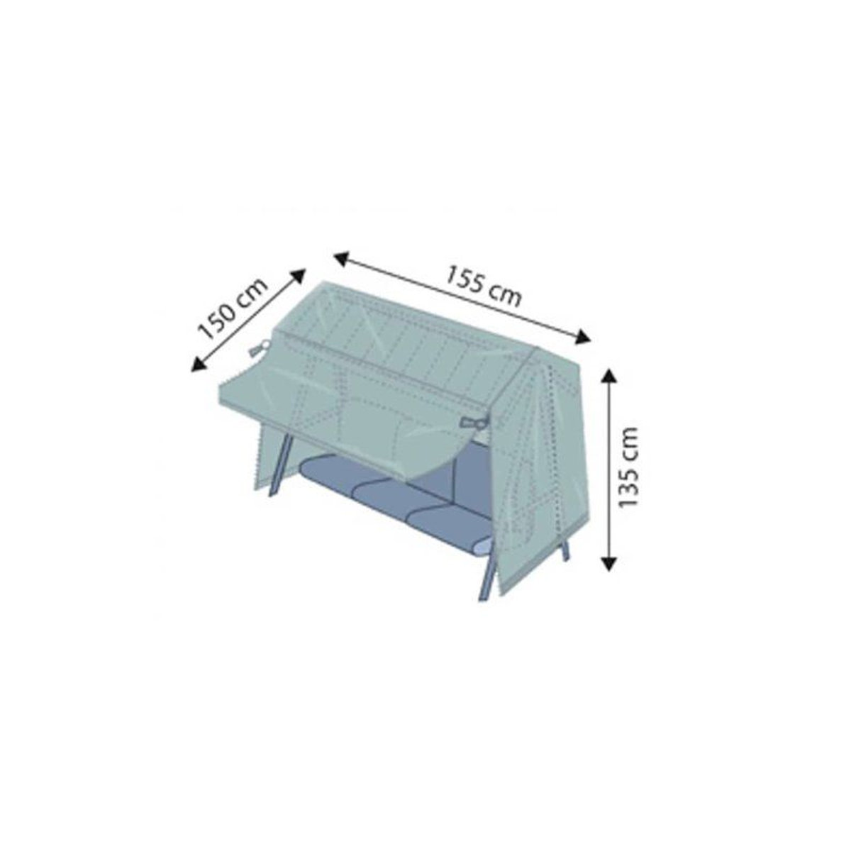 BONI-SHOP® Deluxe Schaukel Schutzhülle aus wasserdichtem und UV-beständigem 420D Polyester in Grau - Bild 2