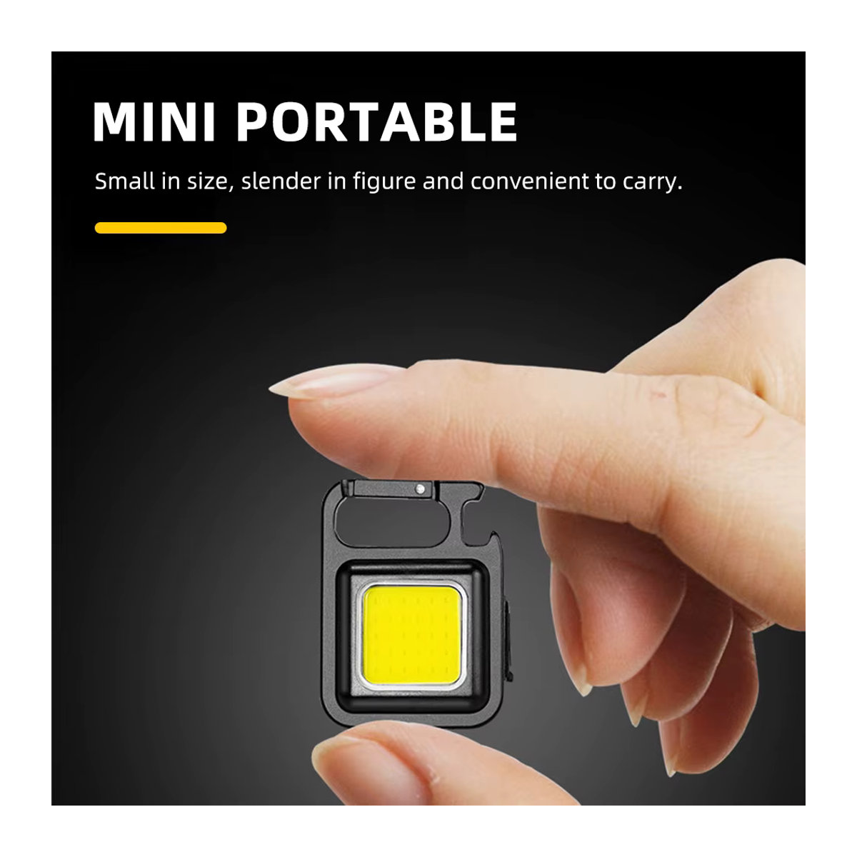 BOOIU Multifunktionale Mini LED Taschenlampe aus Aluminiumlegierung mit COB-Licht und USB-Ladefunktion für Outdoor und Camping - Bild 2