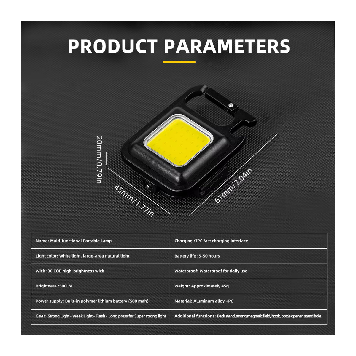 BOOIU Multifunktionale Mini LED Taschenlampe aus Aluminiumlegierung mit COB-Licht und USB-Ladefunktion für Outdoor und Camping - Bild 6