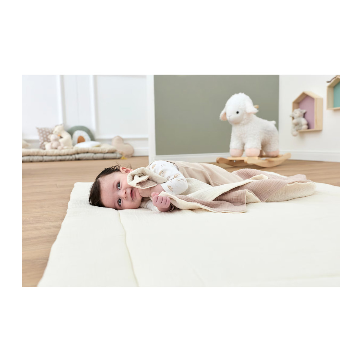 Bornino Home Wende-Kuscheldecke aus Musselin in Braun und Beige, B x H: 75 x 100 cm - Bild 2