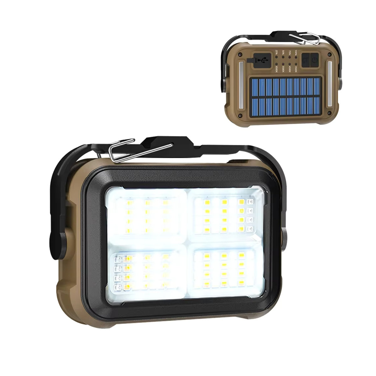 Boruit LED Arbeitsleuchte mit Magnet und Solaraufladung, 360 Grad Beleuchtung, COB Campinglicht und Taschenlampe für Auto Wartung und Reparatur mit Haken - Bild 7